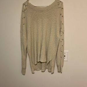 Freshman Sweater with lace up arm detail